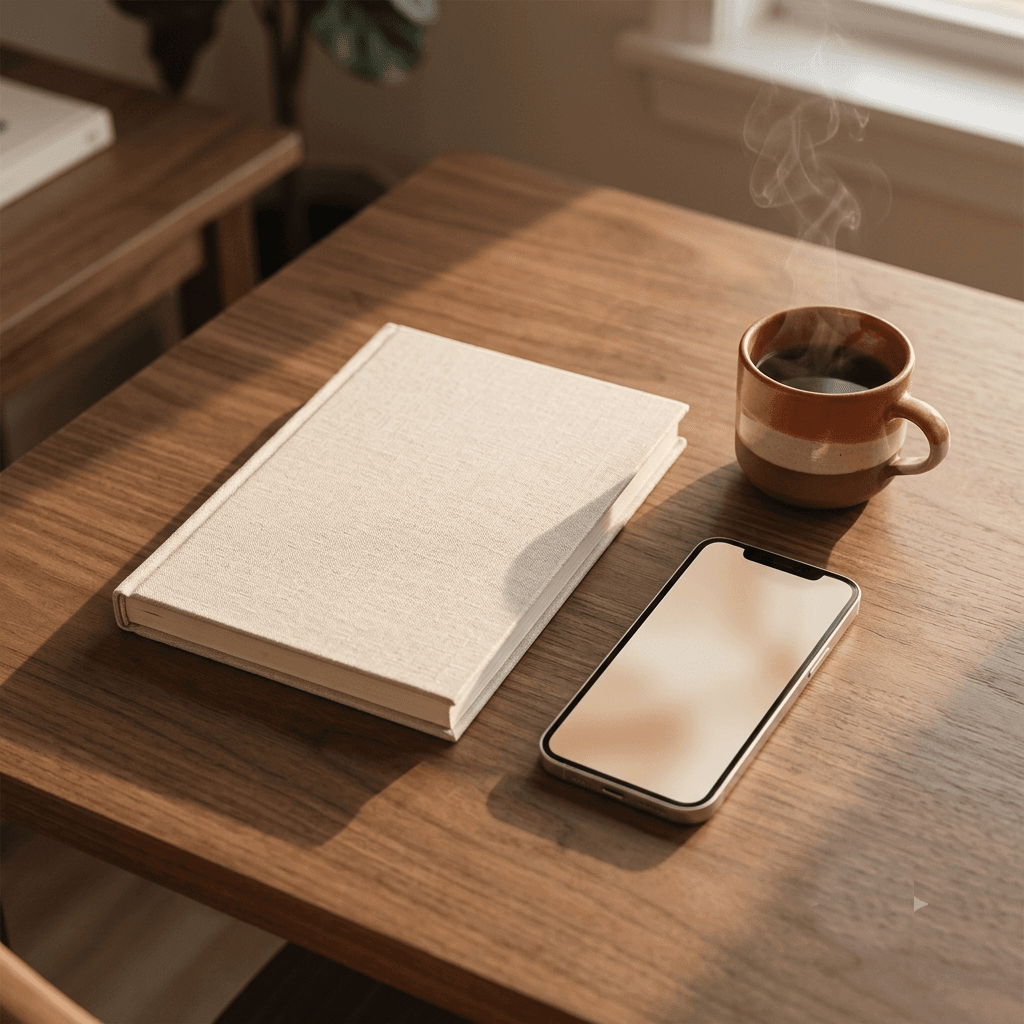 Wovena habit tracking screen with a calm vertical list of daily rituals