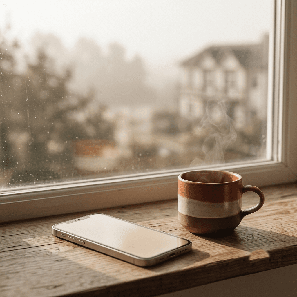 Wovena dashboard screen showing a morning routine and daily focus